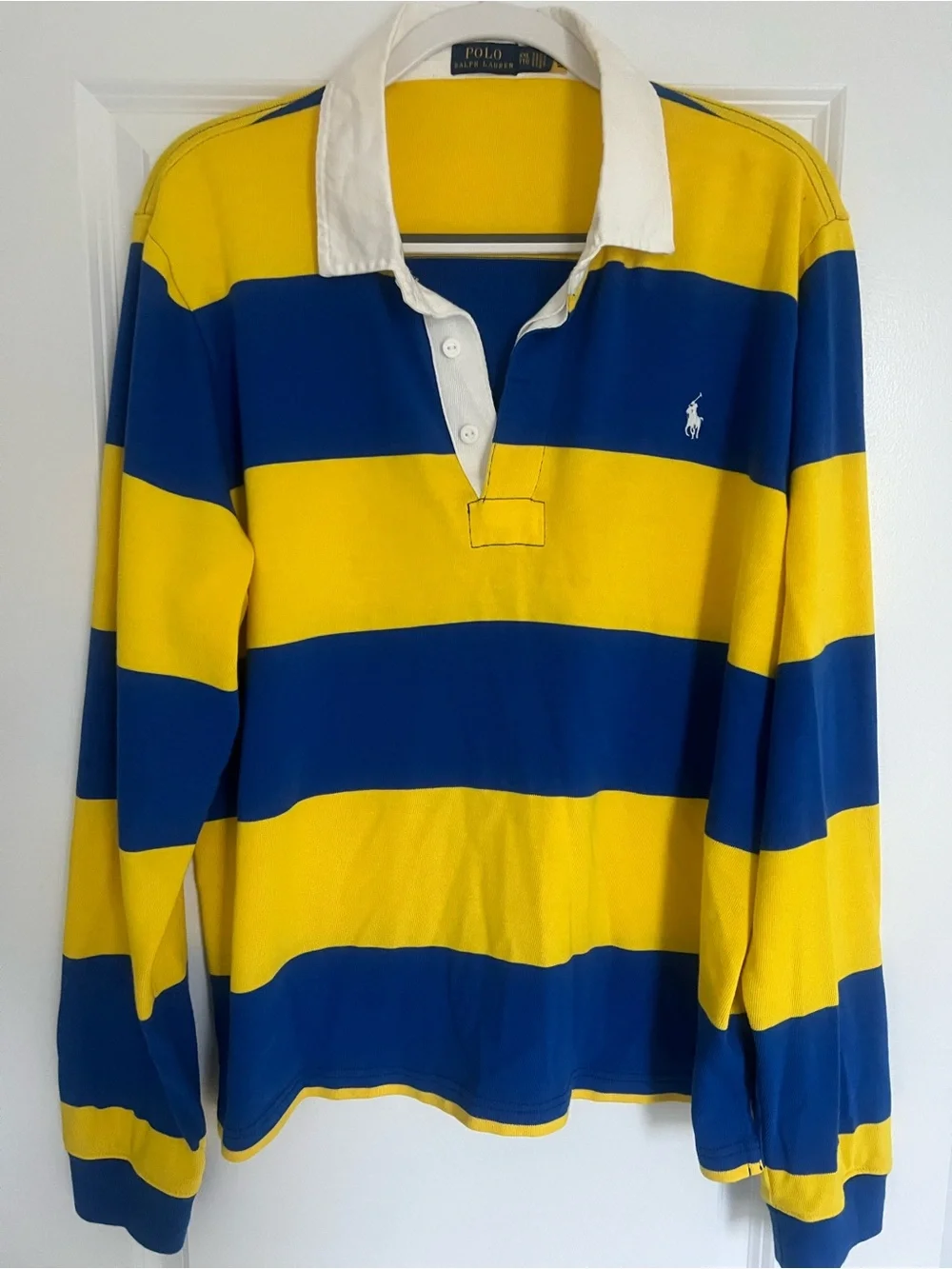 Ralph Lauren Yellow Knit Polo with Navy Label
